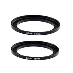 Fotasy (2-Pcs) 52-58MM Step-Up Ring Adapter, 52mm to 58mm Step Up Filter Ring, 52 mm Male 58 mm Female Stepping Up Ring for DSLR Camera Lens and ND UV CPL Infrared Filters