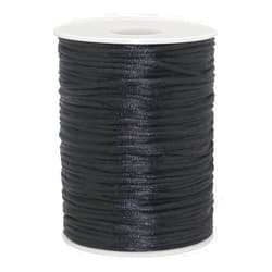 YEQIN 2mm x 100 Yards Quality Rattail Nylon Satin Cord Roll, Kumihimo Rattail, Chinese Knot (Black)