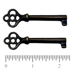 SupplyInfinite Universal Skeleton Key Set - Hollow Barrel Key for Cabinets, Doors, Desks, and Antique Furniture (Antique Brass, Set of 2)