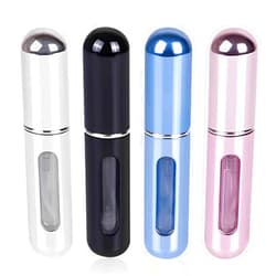 VIGOR PATH Perfume Travel Refillable Mini Spray Bottles - Portable Mini Refillable Perfume Atomizer Bottle Spray, Scent Pump Case for Travel (Variety Pack of 4)