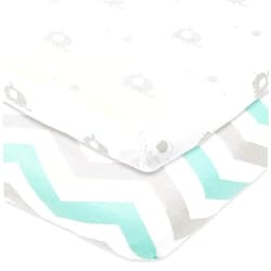 Joey + Joan Travel Crib Fitted Sheets Compatible With Guava Lotus, Baby Bjorn, Dream on Me Travel Crib Light Playard – Fits Perfectly on 24 x 42” Mattress Without Bunching Up – Snuggly Soft Jersey Cotton – 2 Pack