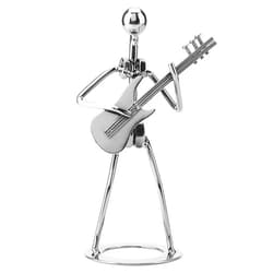 Haosie Small Iron Sculpture Metal Musician Player Collectible, Metal Musician Guitar Player Statue, Guitar Collectible Figurine Hand Soldering Home Decor Art Iron Statue Crafts Gifts
