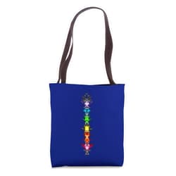 SACREDSHIRT Fractal, Chakra, Buddhism Yoga, Rainbow, Symbol Spirituality Tote Bag