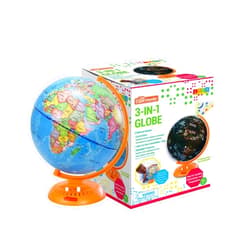 Little Experimenter 3-in-1 Light Up Globe for Kids - 8” Illuminated Star Map World Globes With Built-in Night Lamp Projector, And Stand - Learning & Educational Stem Toys, Gifts for Kids Ages 8 9 10 11 12 13+ Years Old