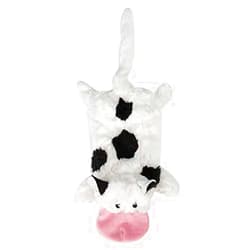 Grriggles & Zanies Stuffing Free Dog Toys No Mess Animal Barnyard Toy Friends Unstuffies Sets Too (Small - 15.5 Inches Cow)