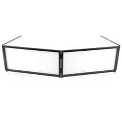 Pyle DJ Booth Foldable Cover Screen - Portable 5.6 ft Tabletop Event Facade Front Board Video Light Projector Display Scrim Panel -Folding Steel Frame Panel Stand, Stretchable Lycra Spandex PDJFAC02