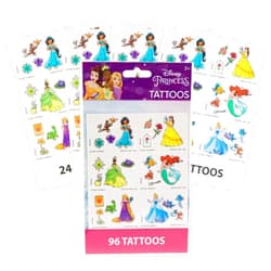 Show-Offs Princess Temporary Tattoos - Jasmine, Belle, Rapunzel, Tiana - 96 Count, Small, Blue