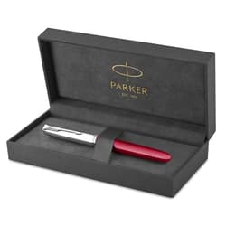 Parker 51 Fountain Pen Burgundy Barrel with Chrome Trim Fine Nib with Black Ink Cartridge Gift Box