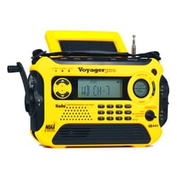 Kaito Voyager Pro KA600 Digital Solar Dynamo Crank Wind Up AM/FM/LW/SW & NOAA Weather Emergency Radio with Alert, RDS & Smart Phone Charger, Yellow