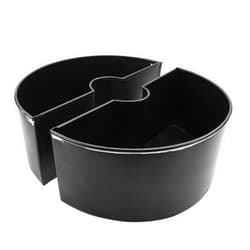 AuldHome Design AuldHome Umbrella Planter for Patio Table with Umbrella Hole, Enamelware Half-Circle Planter Pots