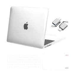 MOSISO Compatible with MacBook Air 13 inch Case 2025 2024 2023 2022 M3 A3113 M2 A2681, Plastic Hard Shell&Keyboard Cover&Screen Film&Type C Adapter for MacBook Air 13.6 inch Case, Crystal Clear