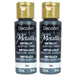 DecoArt Dazzling Metallics Acrylic Paint 2oz-Zinc
