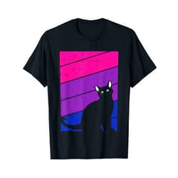 Bi-sexual Shirts Gift Bi Pride Proud LGBT-Q Ally Black Cat Bi-sexual Pride Kitten Lover LGBT-Q Proud Ally Bi T-Shirt for Men Women Kids