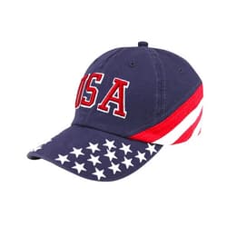 Mega Cap Unisex Low Profile (UNS) Cotton Twill Washed USA Flag Cap Navy
