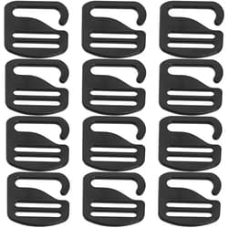 LUORNG G Hook 12PCS 26mm / 1inch Black G-Hook Wave Buckles Backpack Strap Belt Hardware Outdoor Webbing Buckle Clips Adjustable Buckles for Backpack Luggage Strap Webbing