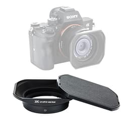 Fotasy JJC Metal Dedicated Bayonet Lens Hood for Sony RX1 RX1R RX1R II Digital Camera, Sony RX1 RX1R RX1R II Metal Lens Hood, W Front Cap, Replacement of Sony LHP-1 Lens Hood