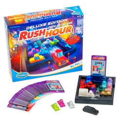 ThinkFun Rush Hour Deluxe – The Gamer's Logic Game | Navigate 120 Traffic Challenges with Collector's Edition Limo and Metallic Design | Ages 8+