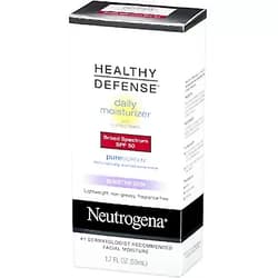 Neutrogena Healthy Defense Daily Moisturizer for Sensitive Skin with SPF 50, Mineral Sunscreen with Zinc Dioxide & Titanium Dioxide, Oil-Free & Fragrance-Free, 1.7 fl. oz (Pack of 2) 1.7 Ounce (Pack of 2)