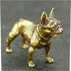 ZTHOME Copper Desk Ornaments Bulldog Figurines Handmade Retro Brass Animal Pet Dog Statue Home Decorations Accessories Craft