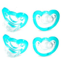 RaZbaby Jollypop Pacifier for Babies 3 Months and Up, USA Made, Natural Shaped Orthodontic Binky, Lovingly Shared in NICUs & Hospitals Worldwide, Medical-Grade 100% BPA-Free - 4 Pack - Teal