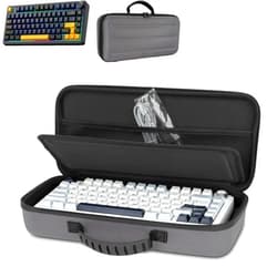 Growalleter 75% Keyboard Case, Hard Shell Travel Carrying Bag for Aula F75 Gasket Mechanical Keyboard, Compatible with ASUS ROG 75% Wireless Hot Swappable Gaming Keyboard