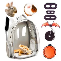 TRECKPET Premium Bearded Dragon Carrier –Versatile Small Animal Carrier for Rabbits,Guinea Pigs & More, Includes Bearded Dragon Leash & Travel Accessories – Spacious,Durable Bearded Dragon Backpack