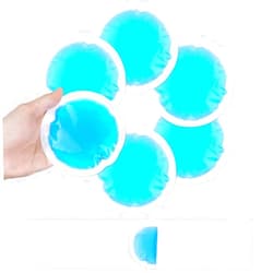 NEWGO Small Ice Packs for Injuries, 6 Pack Round Ice Packs for Face, Hot and Cold Gel Ice Pack Circular Cold Compress with Cloth Backing & Sleeve for Pain Relief, Toothaches, Breast Surgery