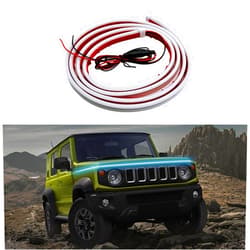 Tecledsn 79 Inch Car Hood Light Strip, Car Exterior Lights, Auto LED Strip Light with Dynamic Scan Start-up Effect, Car Accessories Flexible Daytime Running Light Strip for Vehicles (Ice Blue, 2M)