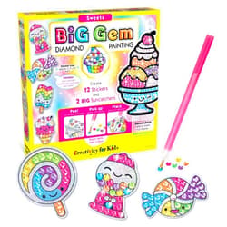 Creativity for Kids Big Gem Diamond Painting Kit: Sweets Stickers and Suncatchers - Diamond Art for Kids, DIY Stickers and Suncatcher Kit for Girls (Ages 6+)