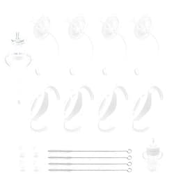 SRWLUXT Straw Cup Conversion Kit for Philips Avent Natural Baby Bottles, Weighted Straw Sippy Cup Transition Kit with Soft Nipple, Bottle Handle, 6+ Months, 4-Pack