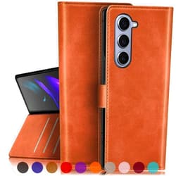SUANPOT for Samsung Galaxy Z Fold 6 5G Wallet case with RFID Blocking Credit Card Holder,Flip Book PU Leather Protective Cover Women Men for Samsung Z Fold6 Phone case Light Brown