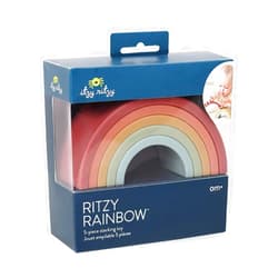 Itzy Ritzy Rainbow Stacker Toy - Includes 5 Arches for Stacking; Helps Develop Hand-Eye Coordination; Rainbow