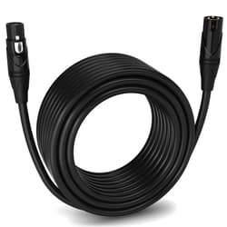 LyxPro 75 Feet XLR Microphone Cable Balanced Male to Female 3 Pin Mic Cord for Powered Speakers Audio Interface Professional Pro Audio Performance and Recording Devices - Black