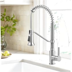 KRAUS Britt Commercial Style 2-Function Single Handle Pull Down Kitchen Faucet in Spot-Free Stainless Steel, KPF-1693SFS
