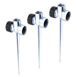 Twinkle Star 3 Pack 1/2 Inch Zinc Flow Thru Lawn Sprinkler Spike Base, Watering Sprinklers for Yard, Lawn and Grass Irrigation
