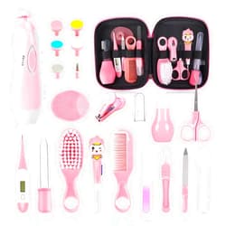 Esonto Baby Healthcare and Grooming Kit,22 in 1 Baby Electric Nail Trimmer Set, Baby Grooming Kit,Newborn Nursery Health Care Set,Infant Comb,for Newborn Infant Toddler Kids (Pink)