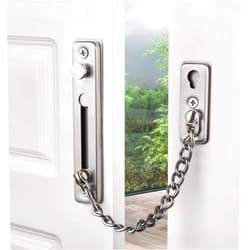 KAFENDA Security Door Chain Lock Sturdy Door Lock Latch for Inside Door Stainless Steel Hotel Door Lock with Spring Button Door Locks for Kids Safety Brushed Steel Finish