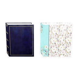 Pioneer Photo Albums Magnetic Self-Stick 3-Ring Photo Album 100 Pages (50 Sheets), Navy Blue & Photo Albums TR-100D Explosion Magnetic 3-Ring Photo Album 100 Page, Bold Flower