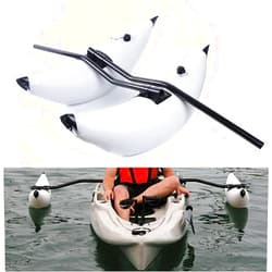 Gdrasuya10 2pcs Kayak Outrigger Float Kayak PVC Inflatable Boat Stabilizer Canoe Fishing Boat Standing Float Kayak Stabilization System Set (White with Sidekicks)