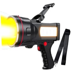 Anlook Rechargeable Spotlight, Yellow Light Flashlights High Lumens Handheld Spotlight, 6 Light Modes USB C Charging Waterproof Outdoor Spot Light for Boating Fishing Hunting Camping (Yellow Light)