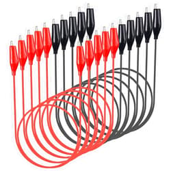 Gebildet Alligator Clips Electrical 10pcs, 0.5mm² /20AWG Wire, Insulated Test Leads with Alligator Clips, Soldered Double-Ended Jumper Wires for Experiment, Electrical Testing, Circuit Connection,