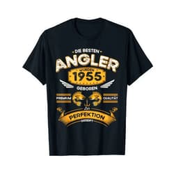 Angel Sprüche Fisch Fischer Angeln Geschenk Lustig 69th Birthday Men's Fisherman Funny The Best Angler 1955 T-Shirt