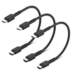 PEAKLIFT Short USB C to USB C Cable 1FT, 3-Pack USBC to USBC Cable Fast Charging C to C Charger Cord Type C to Type C for Samsung Galaxy S22 Ultra Note 20 A32, iPad Pro, Pixel 6, Moto G, LG Stylo 6, Power Bank