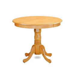 East West Furniture ANT-OAK-TP Antique Modern Kitchen Table - a Round Dining Table Top with Pedestal Base, 36x36 Inch, Oak