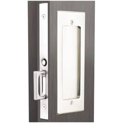 Emtek 2114 7-1/4 Inch Height Passage Pocket Door Mortise Lock from The Modern Rectangular Collection (Satin Nickel)