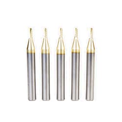 Amana Tool 51474-Z-5 5-Pack CNC SC Spiral O Single Flute ZrN Coated Aluminum Cutting 1/8 D x 1/4 CH x 1/4 SHK x 2 Inch Long Up-Cut Router Bits withMirror Finish