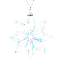 Fancyoung Christmas Crystal Snowflake Ornaments Car Rear View Mirror Pendant 2022 Clear Star Unique Pattern Ornament Party Wedding Hanging Decorations Collectibles, Multicolor