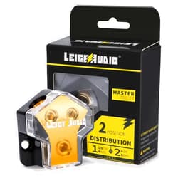 LEIGESAUDIO 0/2/4 Gauge in 4/8 Gauge Out 2 Way Amp Copper Power Distribution Block for Car Audio Splitter (1PACK)