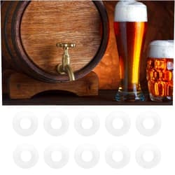 MOUMOUTEN 25Pcs Beer Bottle Gasket, Swing Flip Top Silicone Gaskets Home Brew Soda White Gasket Compatible Rubber Replacement Washer Long-lasting, Wear-resistant