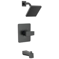 Delta Faucet Modern 14 Series Matte Black Shower Faucet, Tub and Shower Trim Kit with Single-Spray Touch-Clean Black Shower Head, Matte Black T14467-BL-PP (Valve Not Included)